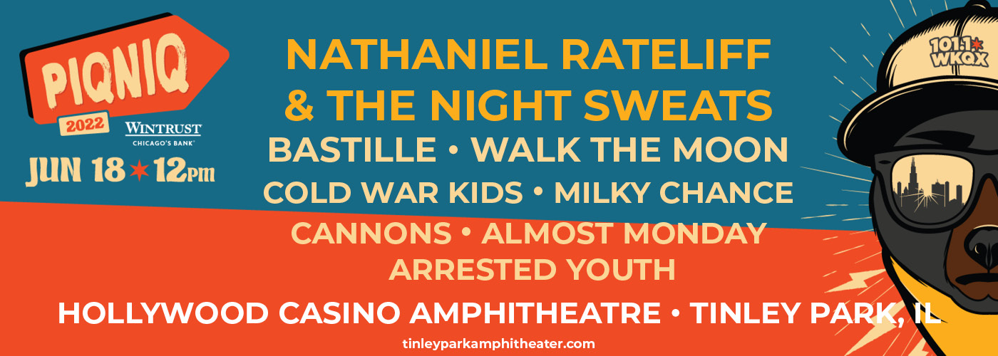 101WKQX Piqniq: Nathaniel Rateliff and The Night Sweats, Bastille, Milky Chance, Walk The Moon & Cold War Kids at Hollywood Casino Amphitheatre