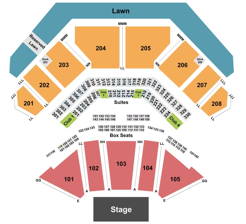 Seating Chart Credit Union 1 Amphitheatre in Tinley Park, IL